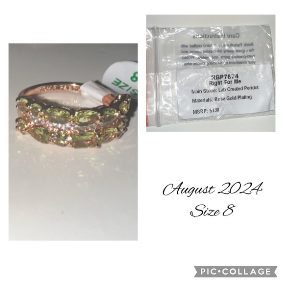 Size 8 Rose Gold Peridot Ring BP August 2024 Birthday - Picture 2 of 3